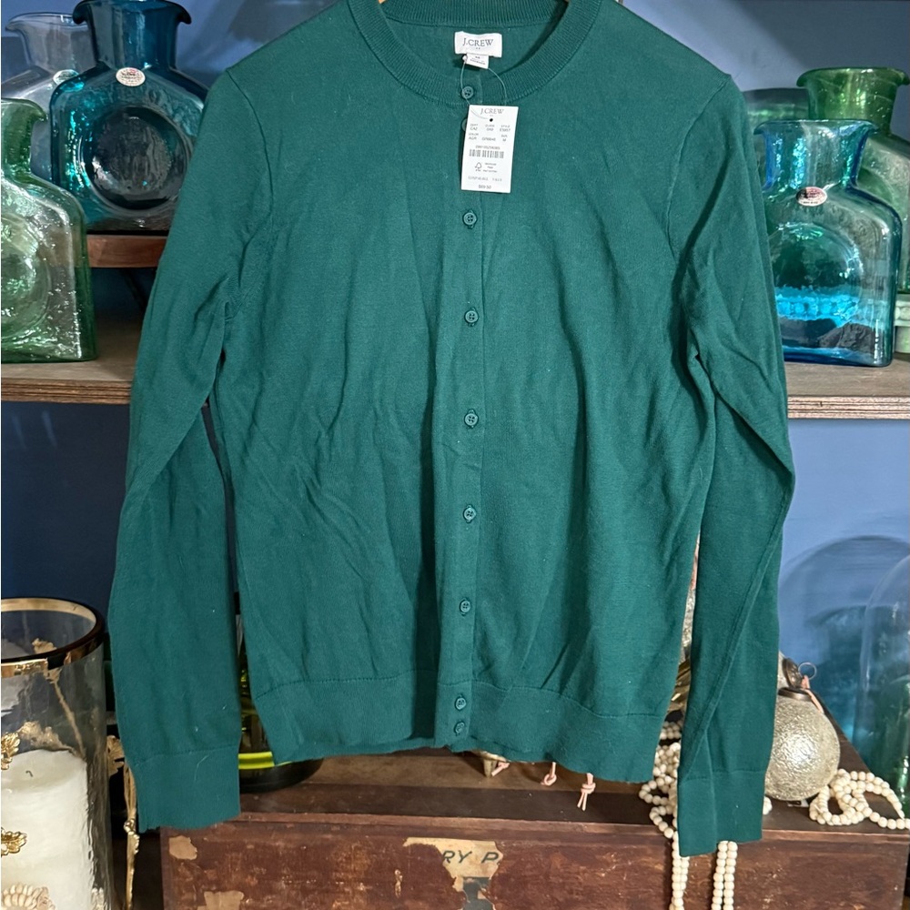 J. Crew Factory Green Cardigan Sweater